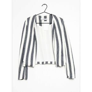 Mango Blazer Women's XXS Black Striped White Casual Jacket Open